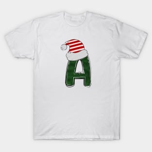 Letter A - Christmas Letter T-Shirt